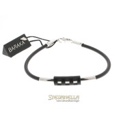 BARAKA' bracciale caucciù nero e oro bianco referenza BR21255 new